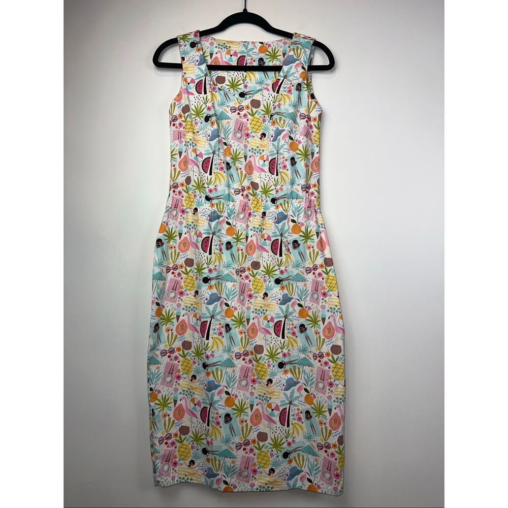 Handmade Vacation Patterned Sweetheart Neckline Dress
